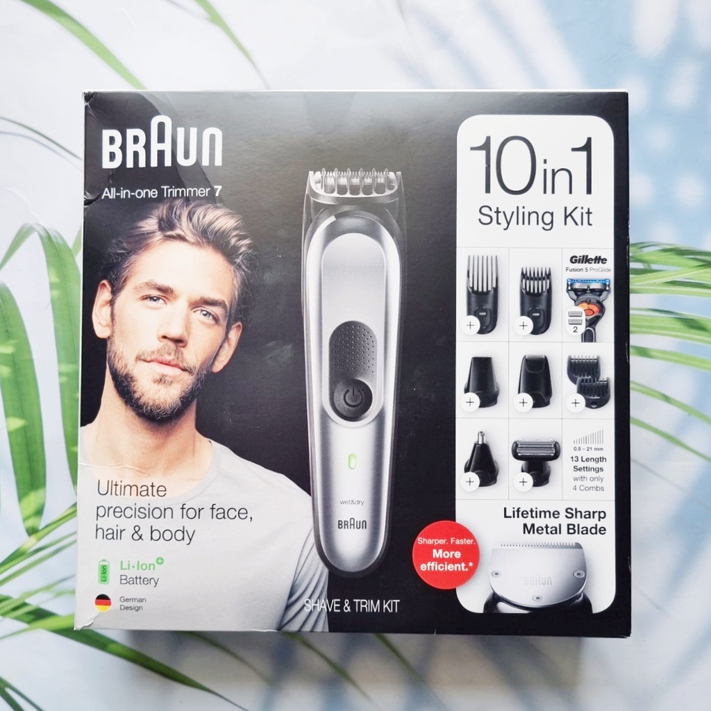 (Braun®) All-in-one Trimmer 7 Styling Kit 10-in-1 With Gillette Fusion5 ProGlide Razor Model MGK7221