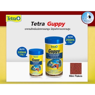 Tetra Guppy อาหารชนิดแผ่น อาหารปลาหางนกยูง ปลาคิลลี่ และปลาออกลูกเป็นตัว ขนาด 30g. / 75g.