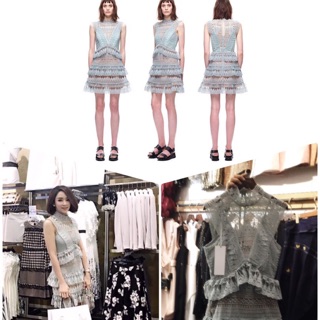 พร้อมส่งจ้า Teardrop guipure panelled mini Dress