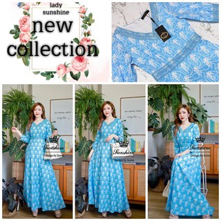 New Collection!!!Maxi Dress แม็กซี่เดรสตัวยาวแสนสวย ขอพูดคำเดียวว่าสวยมากและน่ารักสุดๆ ลายผ้าโดดเด่น..ชุดเก๋ๆ