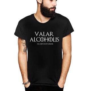 เสื้อยืดคอกลมเสื้อยืดลําลอง แขนสั้น คอกลม พิมพ์ลาย game of thrones arya stark alcohol wine mashup สไตล์คลาสสิก สําหรับผู