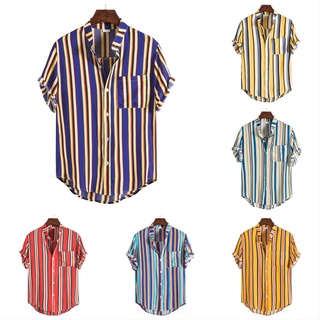 Cotton striped short-sleeved shirt Naicai shirt Slim-fit business short-sleeved shirt