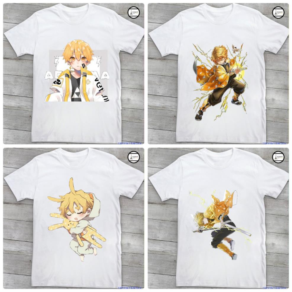 เสื้อยืดผู้ชายและผู้หญิง-Kimetsu no Yaiba-Zenitsu