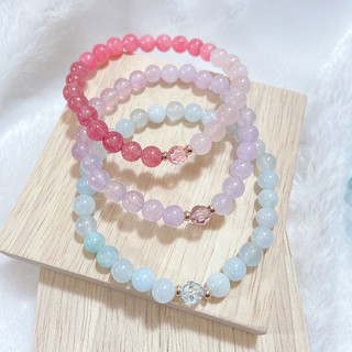 สร้อยข้อมือ หินนำโชค หินอาเกต สีพาลเทล ขนาด 6 มม [พร้อมส่ง] | by Sirinn Jewelry