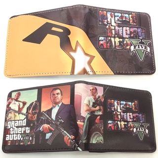 กระเป๋าสตางค์ ใบสั้น ลายการ์ตูนอนิเมะ Grand Theft Speed แนวนอน ใส่บัตรได้ สําหรับผู้ชาย และผู้หญิง