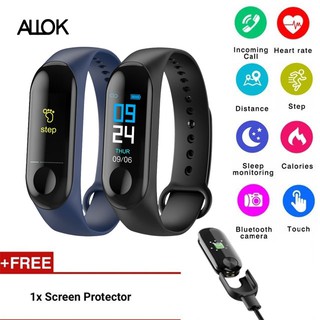 🔥 M3 สายรัดข้อมืออัจฉริยะ ตรวจสอบความดันโลหิต / อัตราการเต้นหัวใจ / กันน้ำ Heart Rate Smart band Smartwatch