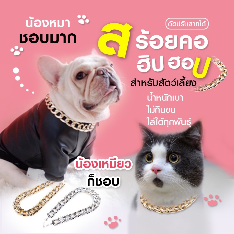 [พร้อมส่ง]😸🐶 สร้อยคอโซ่สีทอง สร้อยคอโซ่ น้องหมา&amp;แมว สร้อยคอแมว สร้อยคอหมา ราคาถูก