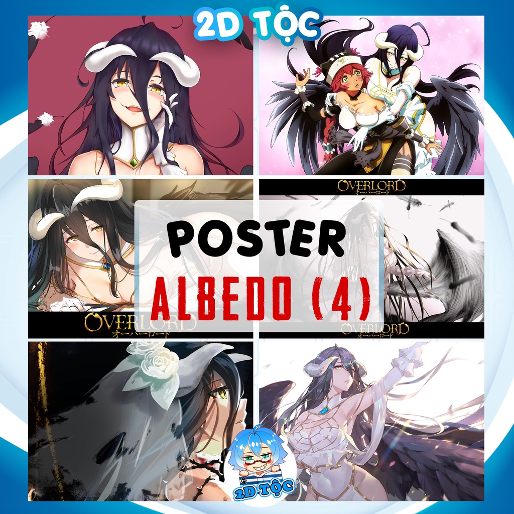โปสเตอร์ติดผนัง Albedo (2) Anime Manga Overlord (ภาพแนวนอน) – ขนาด A3 A4 โดยร้านชนเผ่า 2D