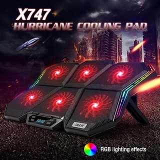 Oker HURRICANE ไฟRGB cooling pad พัดลมระบายความร้อน รุ่นX747