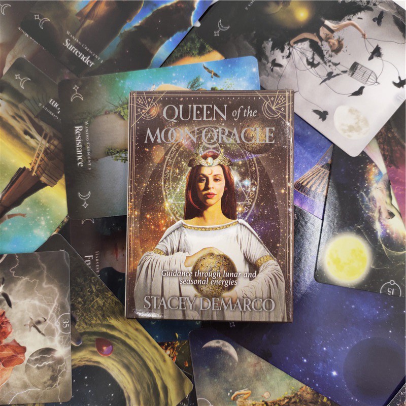 Queen of the Moon Oracle Card Queen of the Moon Oracle Guide Card การ์ดเกมกระดานแบบกําหนดเองภาษาอังกฤษ