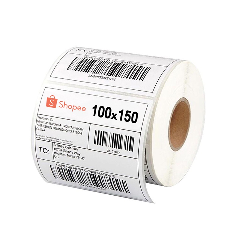 ยกลัง10000แผ่นกระดาษความร้อน100x150Thermalpaperสติ๊กเกอร์บาร์โค้ด100x150กระดาษปริ้นบาร์โค้ด10000แผ่น