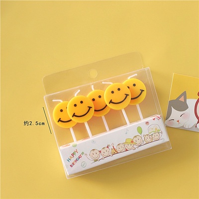 AA11 เทียนวันเกิด เทียนเค้ก ลายหน้ายิ้ม ลายอมยิ้ม สดใส เทียนปีใหม่ - รูปที่ 2