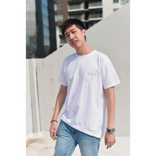 เสื้อยืดแขนสั้นคอกลม UNISEX SEIZE mode of tokyo ST111 New day ดำ/ขาว/ชมพู cotton100%