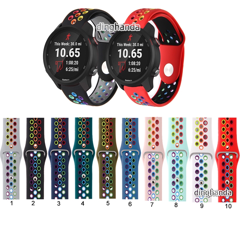 สายรัดซิลิโคนสำหรับ Garmin Forerunner 645 245 245M 55 158 165 570 42mm 70 170