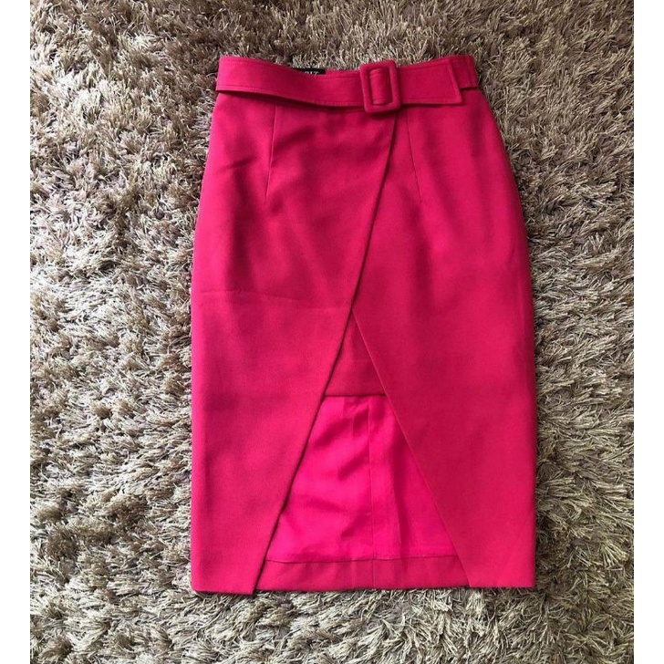 New Narit กระโปรงทรงสอบ เข็มขัดในตัวปรับขนาดได้ เอวสูง