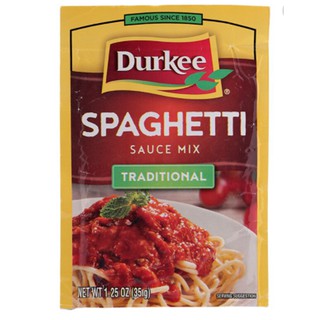 Durkee Spaghetti Sauce Mix Traditional Seasoning 35g.เดอร์กีซอสปรุงรสสปาเก็ตตี้สูตรดั้งเดิม 35g.ซอสปรุงรส