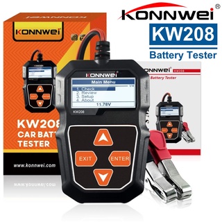 KONNWEI KW208  เครื่องทดสอบแบตเตอรี่ 100-2000CCA Cranking และวัดแรงดันไฟฟ้าได้ รองรับหลากหลายภาษา