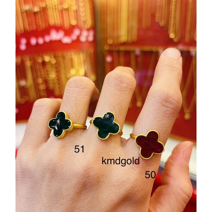KMDGold แหวนทองแท้96.5% 1สลึง ลายแฟชั่นลงยา สินค้าขายได้จำนำได้ พร้อมใบรับประกันสินค้า