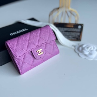 กระเป๋า CHANEL MINI WALLET IN CAVEAR  💛 งานสวยหนังแท้