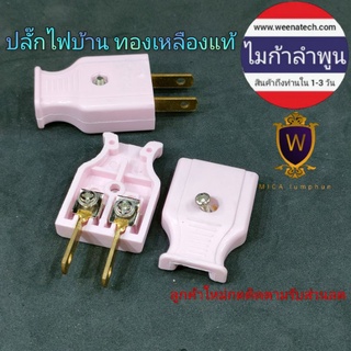 ปลั๊กตัวผู้ ปลั๊กไฟบ้าน 220v ทองเหลืองแท้ทนกระแสสูงไม่ละลาย ไมก้าลำพูน