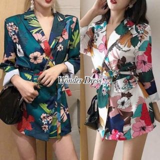 เสื้อเบเซอร์แขนยาวลายดอกสีสันสดใสน่ารักลายสวยคมชัด แมทซ์ได้ทุกชุด ค่ะ