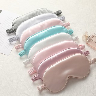 ผ้าปิดตาหนานุ่มแบบยางยืด สีสันสวยงาม กันแสงมิด - silk sleeping mask