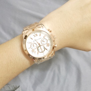 รหัสสินค้า VN160 Micheal Kors Rosegold ( หน้าปัดขาวคะ )