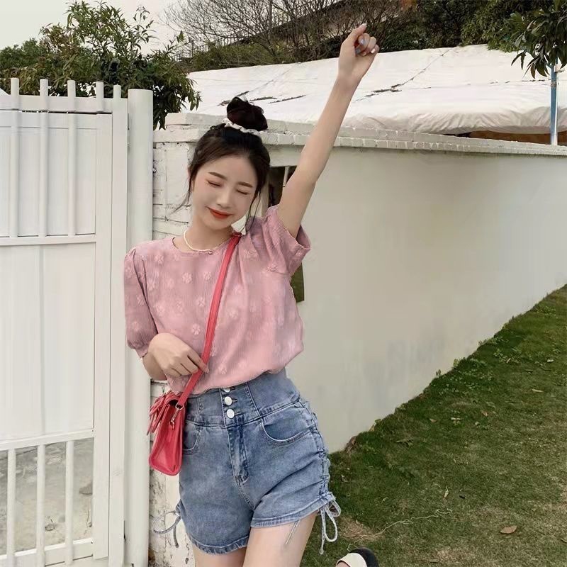 Monday2020 เสื้อผญแฟชั่น2022 🌼ใหม่เสื้อคอกลม แขนตุ๊กตา 🧸เสื้อเชิ้ตลายดอกไม้ 🌼 ทรงหลวม🌷 ใส่กับกระโปรงหรือกางเกงก็สวยหมด🌟 - รูปที่ 5