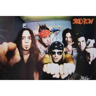 โปสเตอร์ รูปถ่าย วงดนตรี Skid Row B-Side Ourselves 1992 POSTER 24"x35" Inch America Heavy Metal Sebastian Bach