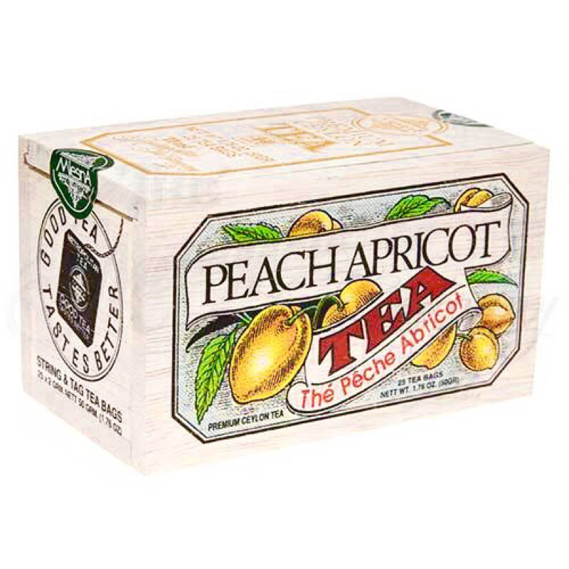 กล่องไม้!! ชาดำกลิ่นพีช แอปริคอท ชาซีลอน Peach x Apricot tea Mlesna มาเลสน่า ชาพีช ชาแอปริคอท Ceylon