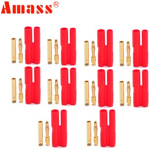 10 คู่ amass 2 . 0 มม. banana gold plated อุปกรณ์ปลั๊กเสียบเชื่อมต่อสําหรับ rc