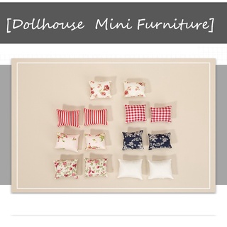 [Dollhouse  Mini Furniture] (ราคา/ 1 ใบ)หมอนจิ๋ว  หมอนลายดอกไม้จิ๋ว สําหรับบ้านตุ๊กตา  #ของจิ๋ว #miniature