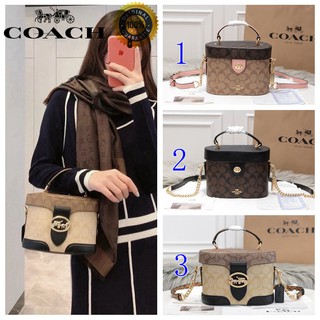 🎄พร้อมส่ง🌟Coach ใหม่กระเป๋าสะพายไหล่เดียวผู้หญิงแฟชั่นแต่งหน้ากระเป๋าถือฝาพับเปิดและปิดอยู่ในสต็อก 76714 5504