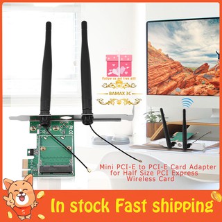 ????ถูกสุดๆ????Mini PCI-E to PCIE Card Adapter+2 Antennas Wireless