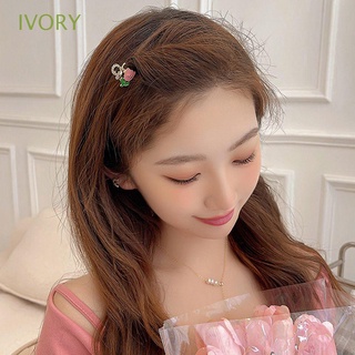 Ivory กิ๊บติดผม โลหะ รูปดอกทิวลิป ปู น่ารัก ขนาดเล็ก เครื่องประดับ สําหรับผู้หญิง