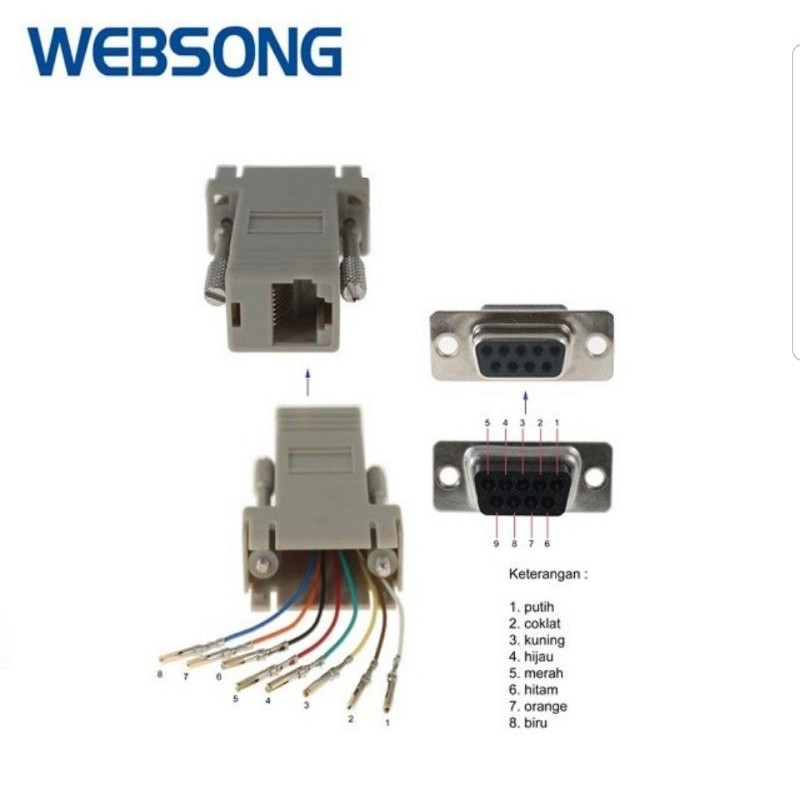 DB9 Female to RJ45 Female Website Series Connector