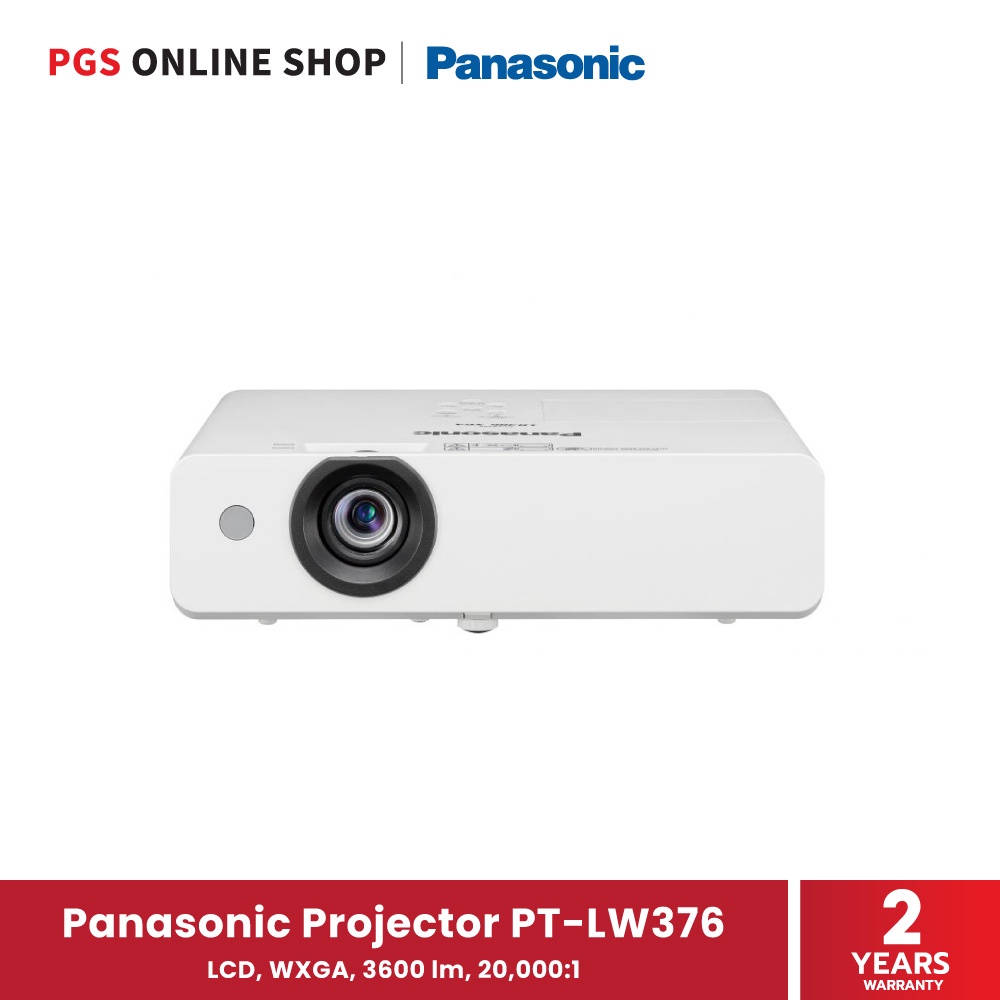 Panasonic Projector PT-LW376 โปรเจคเตอร์ LCD, 1280x800 (WXGA), 3600 Lumens, 20,000:1