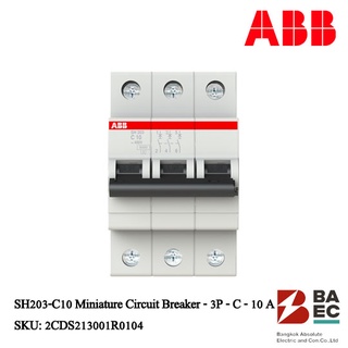 ABB SH203-C10 เซอร์กิตเบรกเกอร์ 10 Amp 3P 6KA