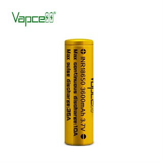 ถ่านชาร์จขนาด 18650 จุ 3600 mAh Vapcell 10A สีทอง