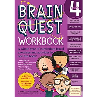 Brain Quest Grade 4 : Ages 9 - 10 Workbook (Brain Quest Workbooks) (ACT STK) สั่งเลย!! หนังสือภาษาอังกฤษมือ1 (New)