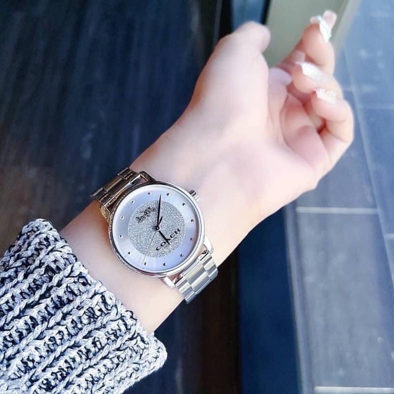 พร้อมส่ง แท้  100% New นาฬิกา Coach Women's Classic Silver Tone Stainless Steel Watch 14503493 ขนาด 