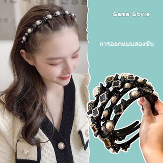 ที่คาดผมไข่มุกแฟชั่นสำหรับผู้หญิง ลายดอกกุหลาบ คุณภาพสูง