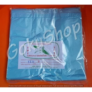ถุงพลาสติกสีหูหิ้ว อย่างดี แบบบาง เหนียว ไม่มีกลิ่น ขนาด 8*16 นิ้ว ✔️100 ใบ (220 กรัม/แพค) ตรานกเป็ดน้ำบิน (พร้อมส่ง)