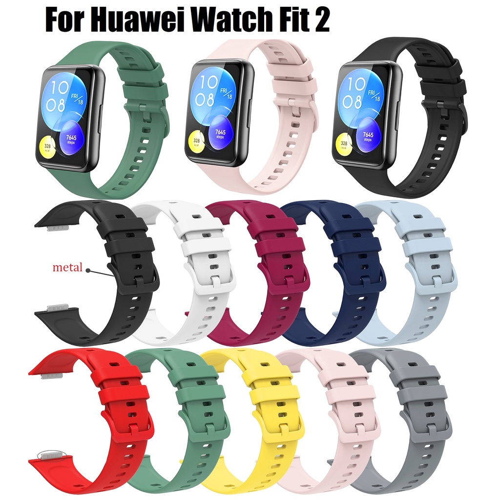 สาย Huawei watch fit 2 Strap Soft Silicone Replacement Strap Huawei watch fit 2 สาย Huawei Fit 2 Strap Sports Smart Waterproof Wrist Watchband Bracelet Replacement สายนาฬิกา huaweiwatch fit 2