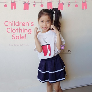 HUG ME เสื้อยืดผ้าคอตต้อนสำหรับเด็กหญิง Girls T Shirt Summer Pure Cotton