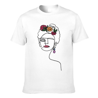 เสื้อยืดแขนสั้น พิมพ์ลาย Frida Kahlo Abstract One Line สําหรับผู้ชาย