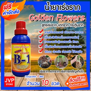 **ส่งฟรี**วิตามิน บี-1 ขนาด 1 ลิตร จำนวน 10 ขวด Golden Flower  เรียกราก B-1 น้ำยาเร่งราก รากเดินดี แตกราก รากฟู โตเร็ว