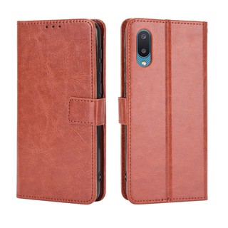 เคสสำ Samsung Galaxy A02 Case Leather Flip Back Cover Galaxy A02 A022F GalaxyA02 เคสฝาพับ มือถือแล