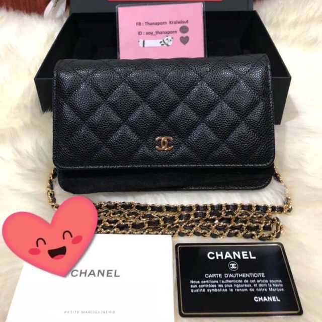 🎁🎁New Chanel Woc black caviar ghw holo 274