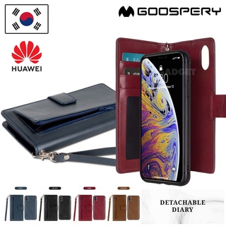 [ลิขสิทธิ์แท้] Goospery Mercury Detachable Diary for Huawei P30 Pro Lite เคสฝาพับ TPU/PU ใส่บัตร/ธนบัตร/เหรียญได้